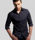 Black casual long sleeve basic shirts