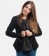 Women's fashion block moto jackets